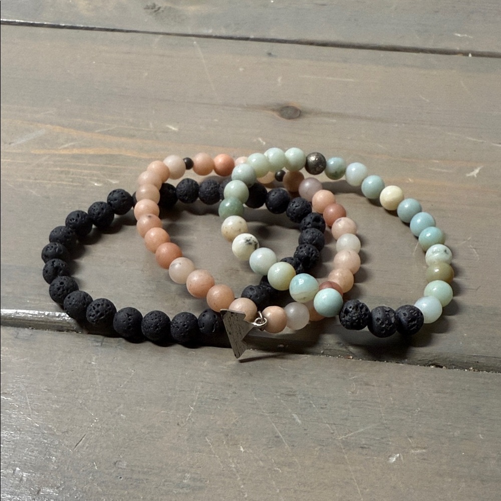 Gemstone and Lava Rock Bracelets